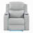Ely Power Motion Reclining Chair With LED, Light Gray Synthetic Leather