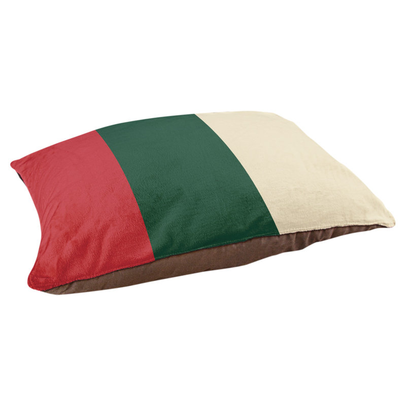 Coussin pour chien hockey Las Vegas, Petit (l 28 po x P 18 po x H 9,5 po), Rouge Iron Range / vert forêt / blé du Minnesota