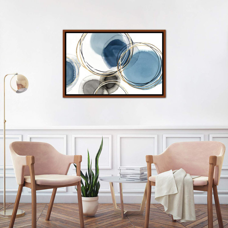 «Infinity Indigo II» par Isabelle Z - reproduction d'art, H 40 po x l 60 po x 1,5 po, Toile encadrée, Brun classique