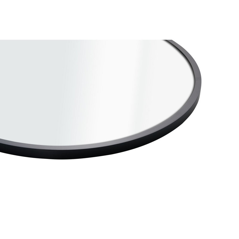 Elegant Black Decorative Mirror with MDF Frame, 15.7 inches Diameter | 0.8 inches Thick Frame | Modern Solid Color Design, Perfect for Home Décor, Living Room, or Bedroom Accent, Stylish and Contemporary