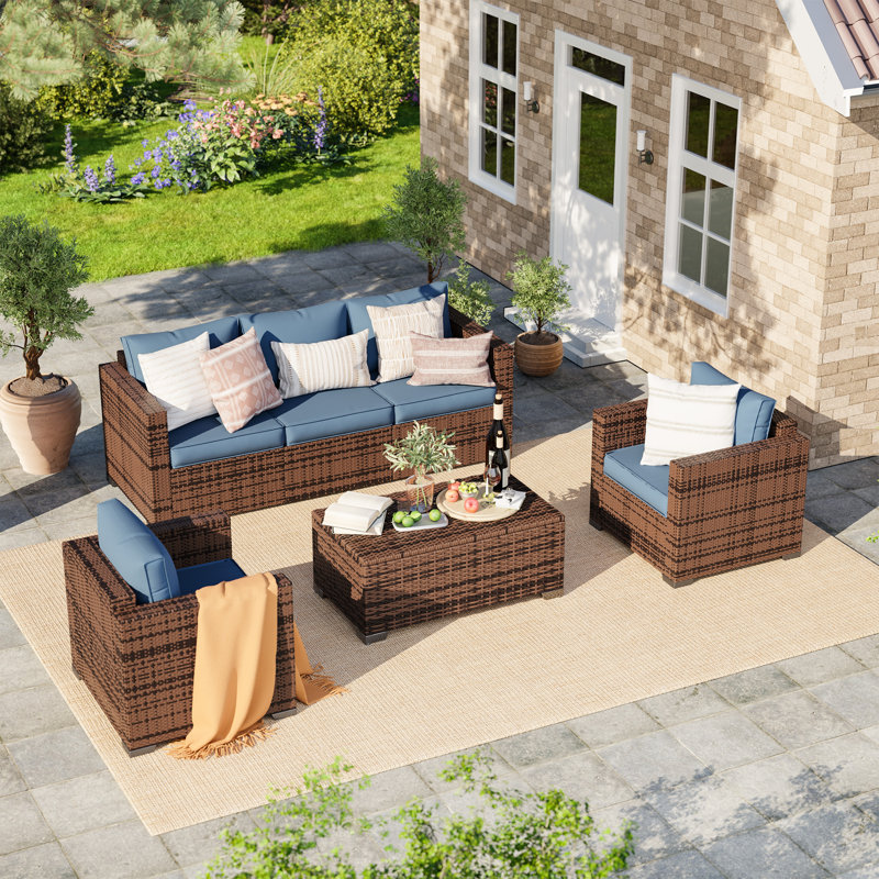 5-Person Seating Group With Storage, Navy