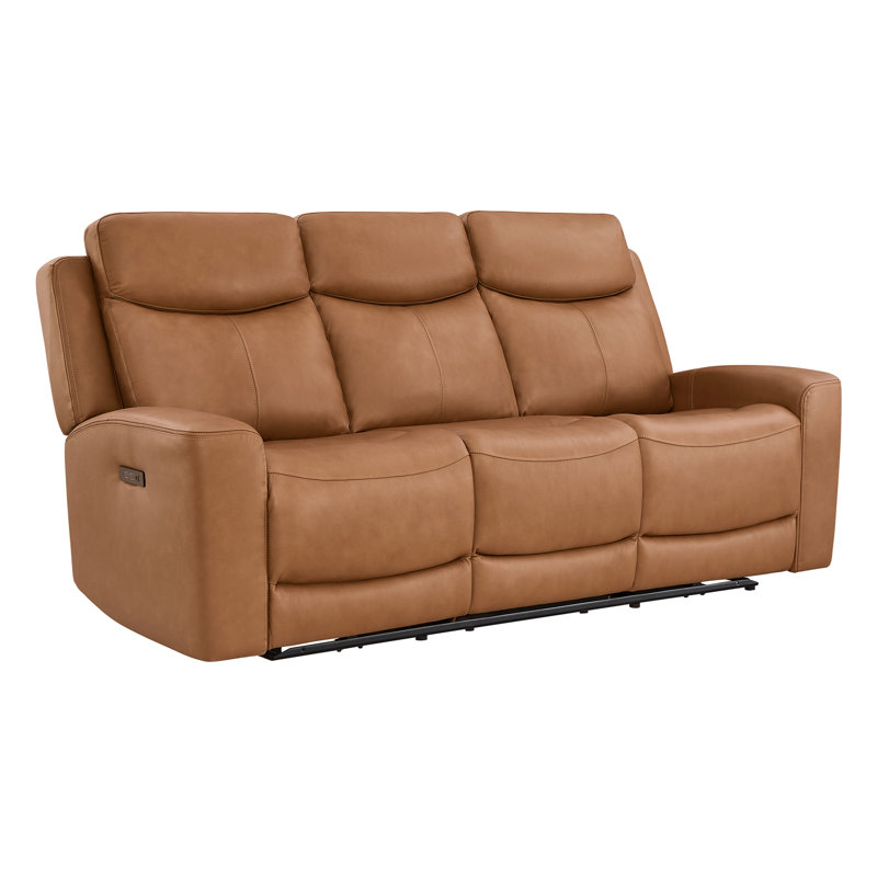 Canapé inclinable électrique en cuir véritable, Butternut