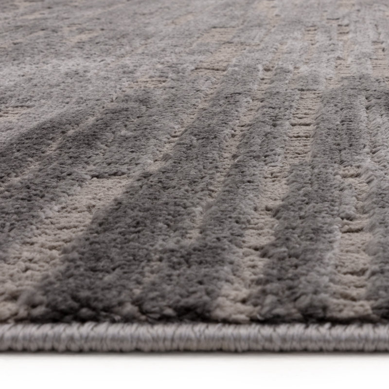 Deral Geometric Grey Area Rug, Rectangle 120 x 160 cm