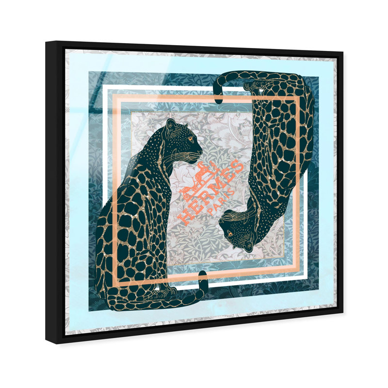 Dual Paris Cheetah Print Glam Jungle by Oliver Gal, Black Frame, 12 x 12, 21"H x 21"W, Black Frame