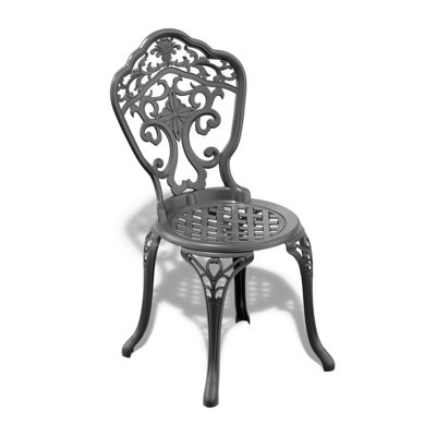 Ensemble de mobilier de salle à manger en fonte d'aluminium toutes saisons avec cadre noir_Chaise___ 34,25 po x 17,7 po x 20,47 po