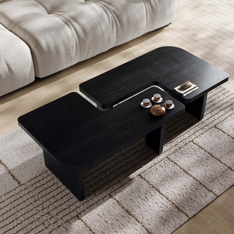 Table basse 54 po en MDF moderne et minimaliste épais, table basse combinée pour le salon, le bureau, le coin-détente