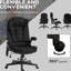 Fauteuil de bureau chauffant avec massage, dossier inclinable, rembourré, hauteur de siège réglable, chaleur vibrante noire, siège