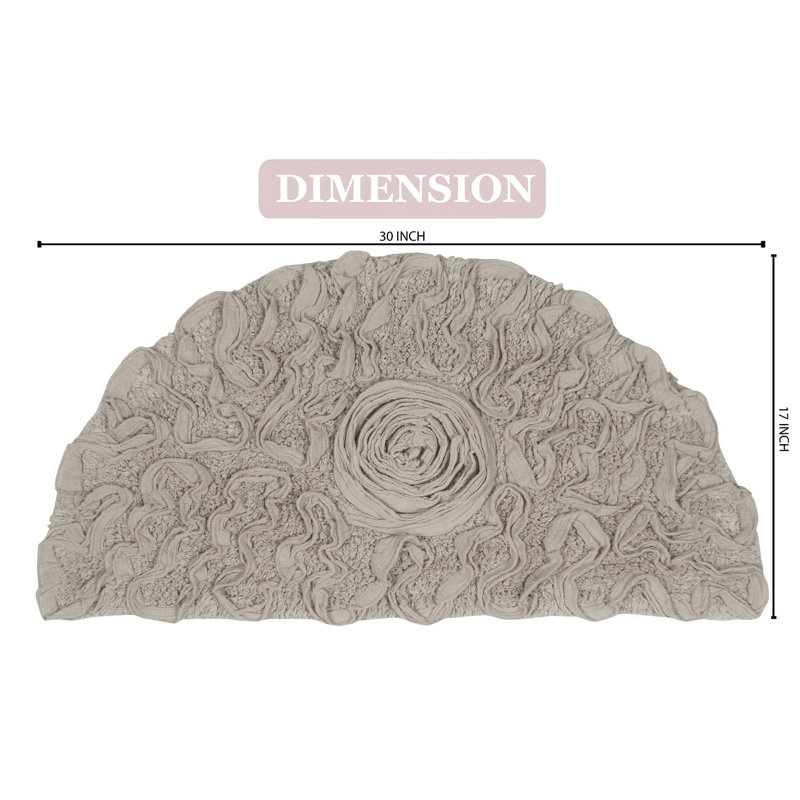 Franciska 100% Cotton Machine Wash Slice Rug / Half Moon Rug - 17"x30", Linen