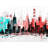 Colorful City Polyester Placemat | Rose Gold Lines Decor
