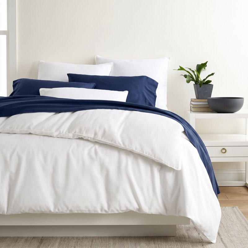 Essential Sateen White Duvet Cover, Full/Queen Duvet Cover, White