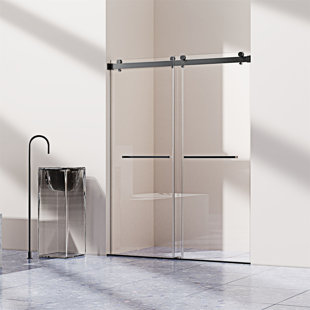 Porte de douche coulissante double sans cadre