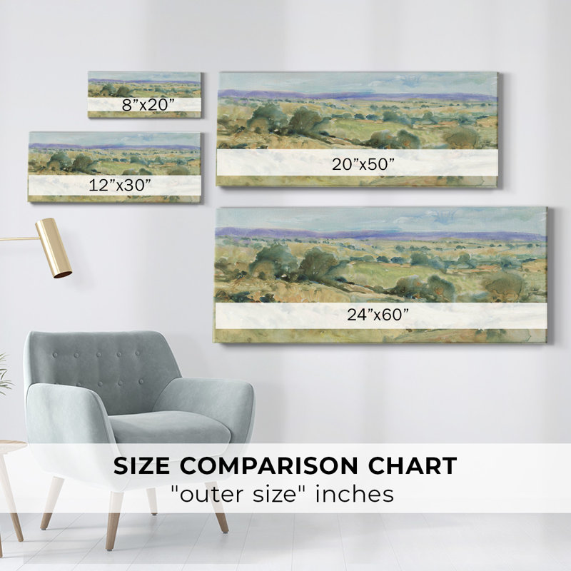 Doux ciel lavande I sur toile, H 12 po x l 30 po x P 1,5 po