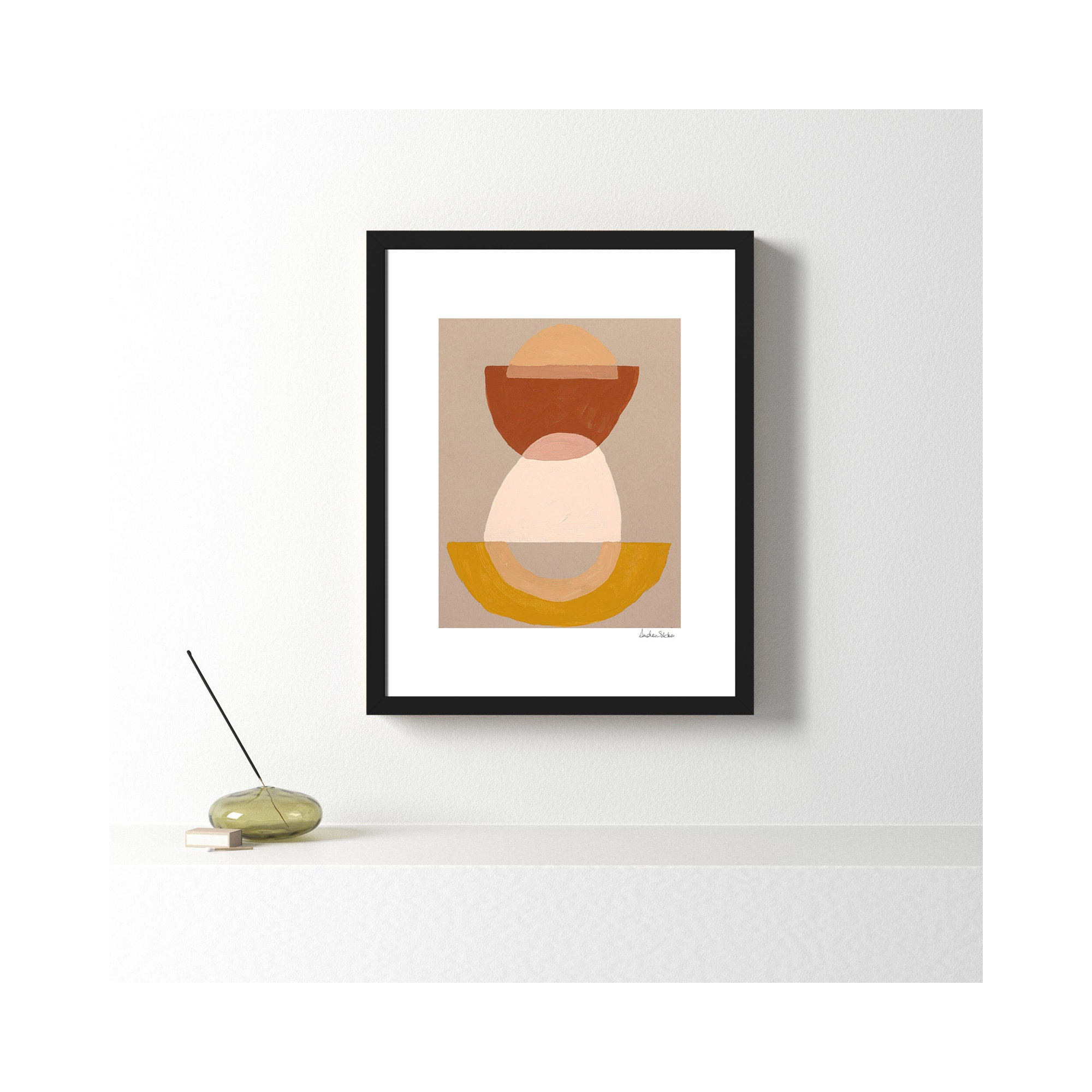 Composition 01 by Andrea Stokes, 25" H x 20" W x 1.25" D, Black Framed