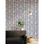 Double rouleau de papier peint amovible bleu pastel Peach Pink Blossoms-130031517