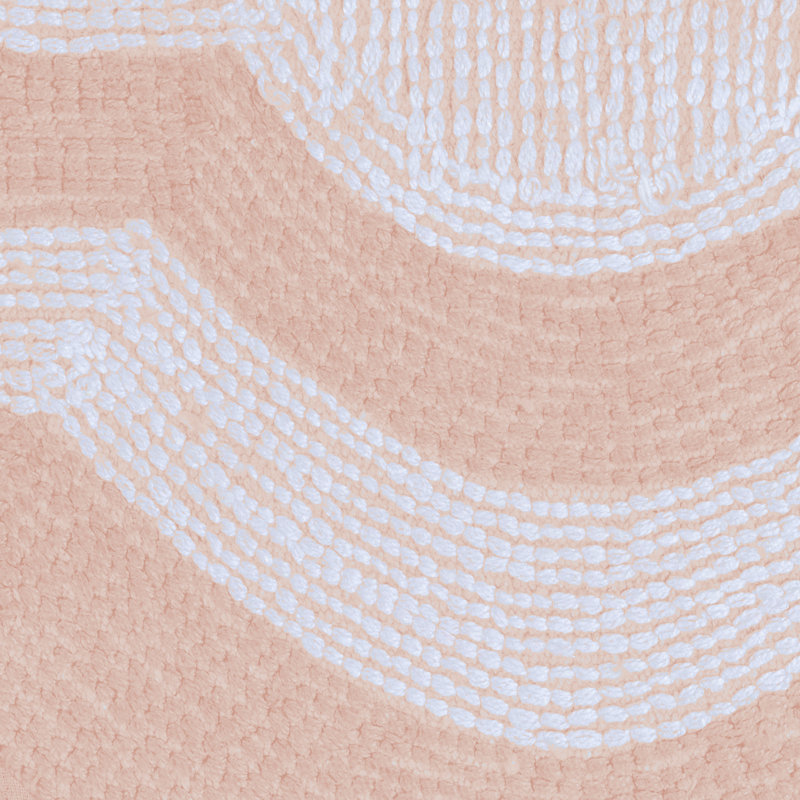 Cotton Non-Slip Bath Mat, Baby Pink/White Center