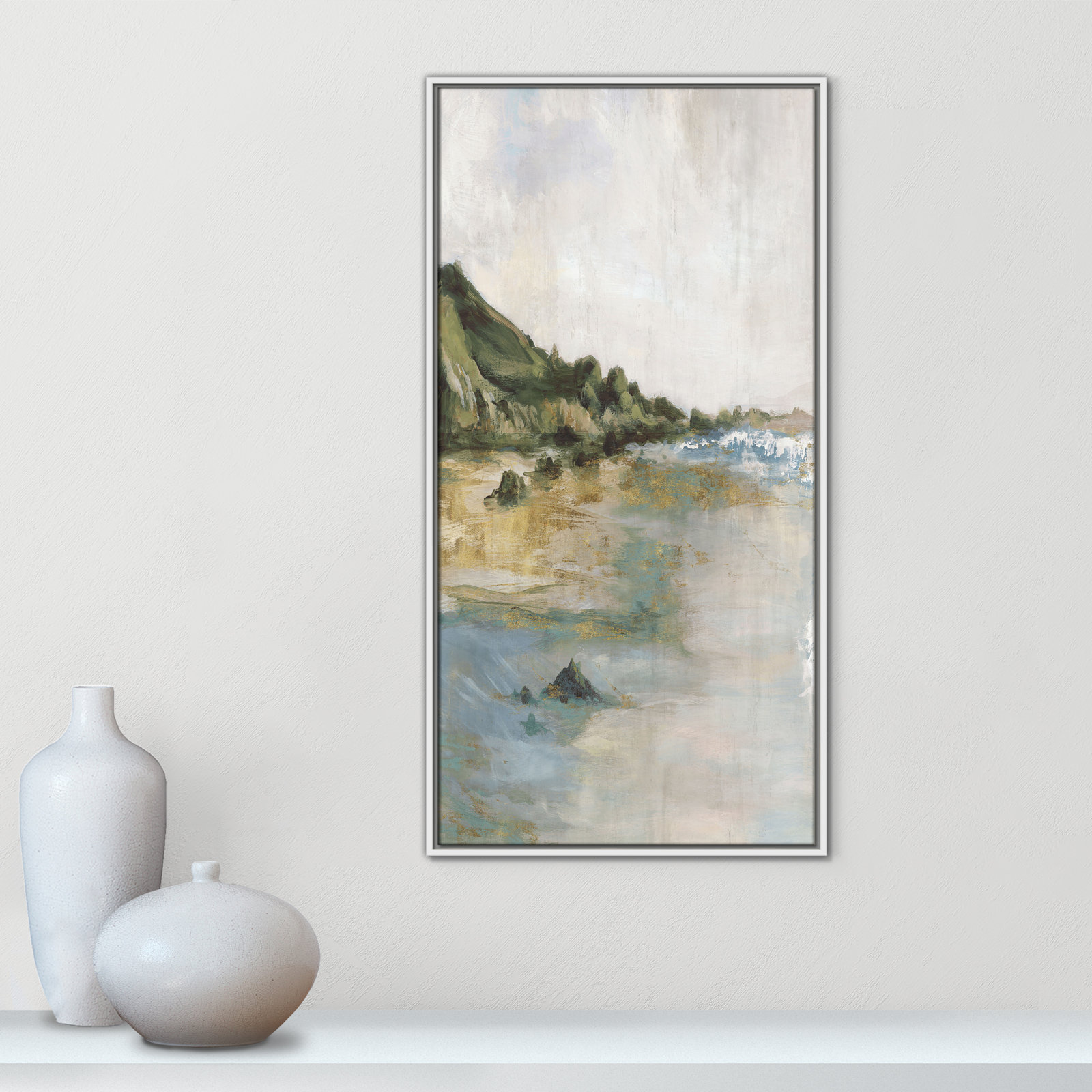 Cordoba "Tide's Edge" Print, 41.5" H x 21.5" W, White