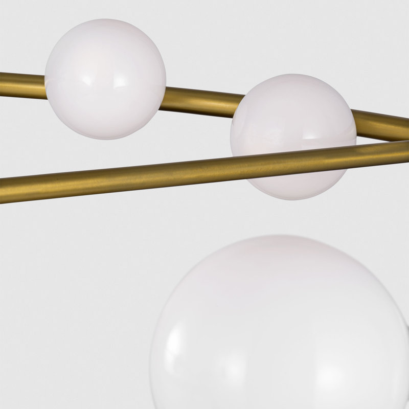 Sean Lavin Altair 9 Light Dining Room Chandelier With Milk Shade, Burnished Brass