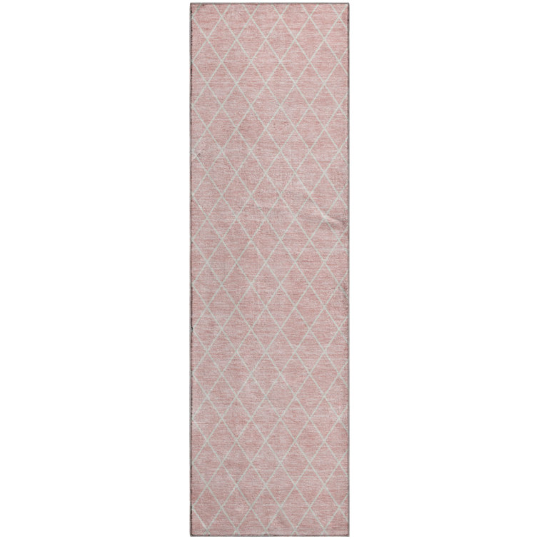 Premium Machine Washable Prisco Pink Rug
