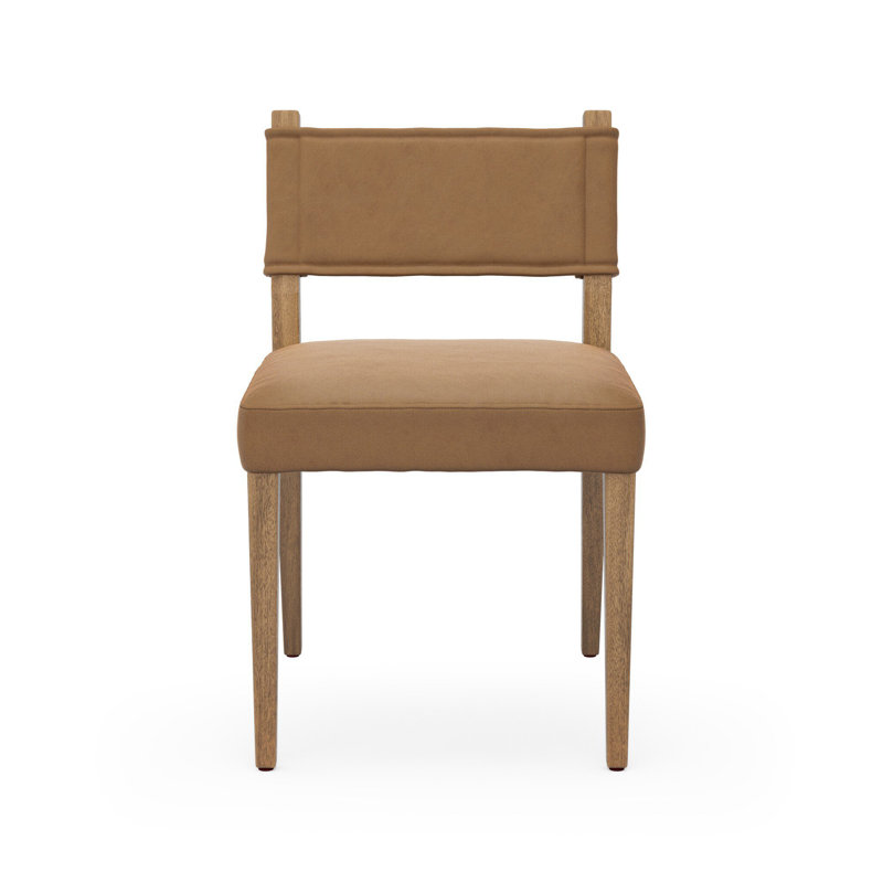 Side Chair in Charcoal, Leather Maestro Camel, Natural
