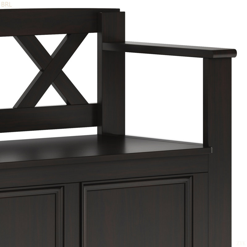 Petit banc de rangement pour hall d'entrée, Marron foncé