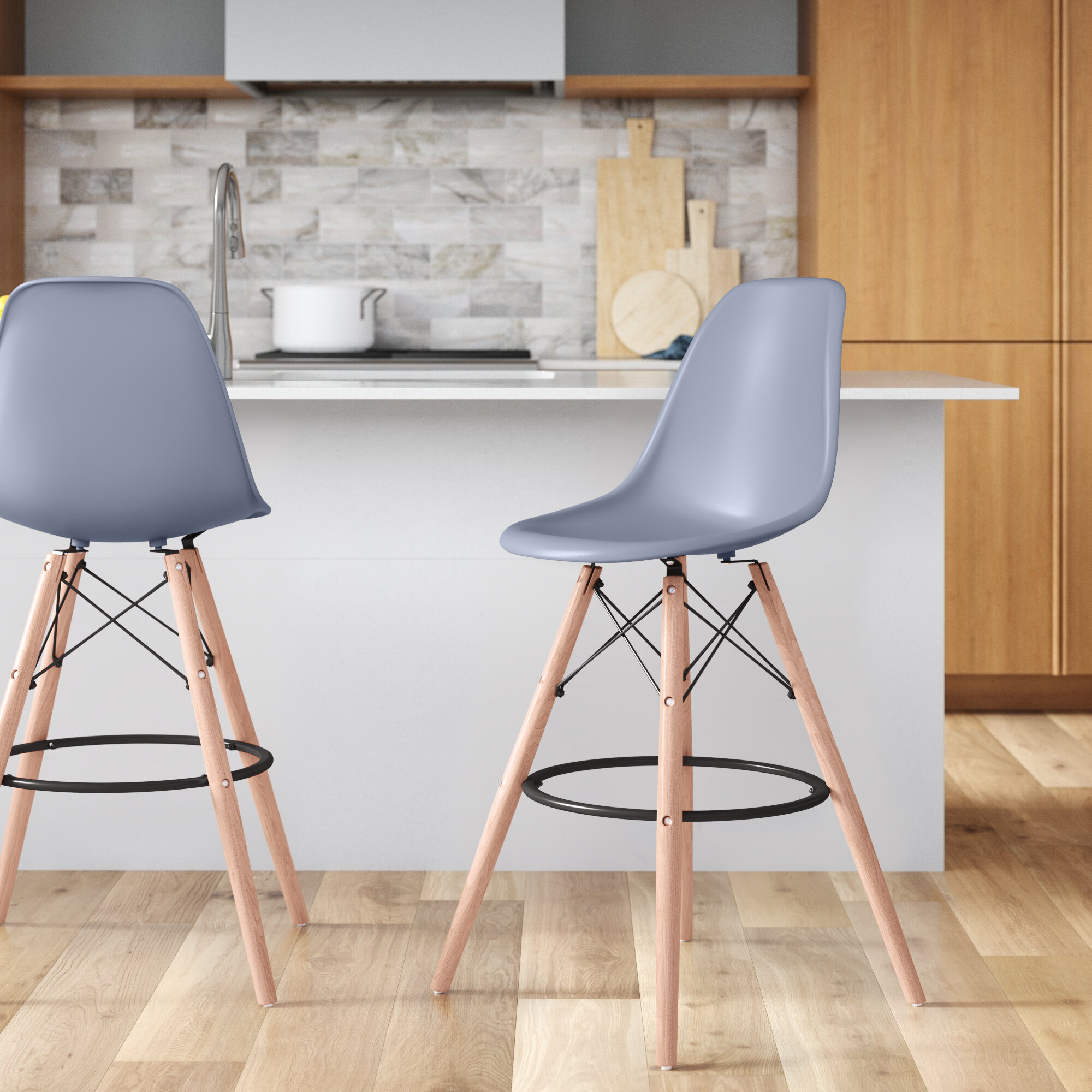 Grey bar outlet stools wooden legs