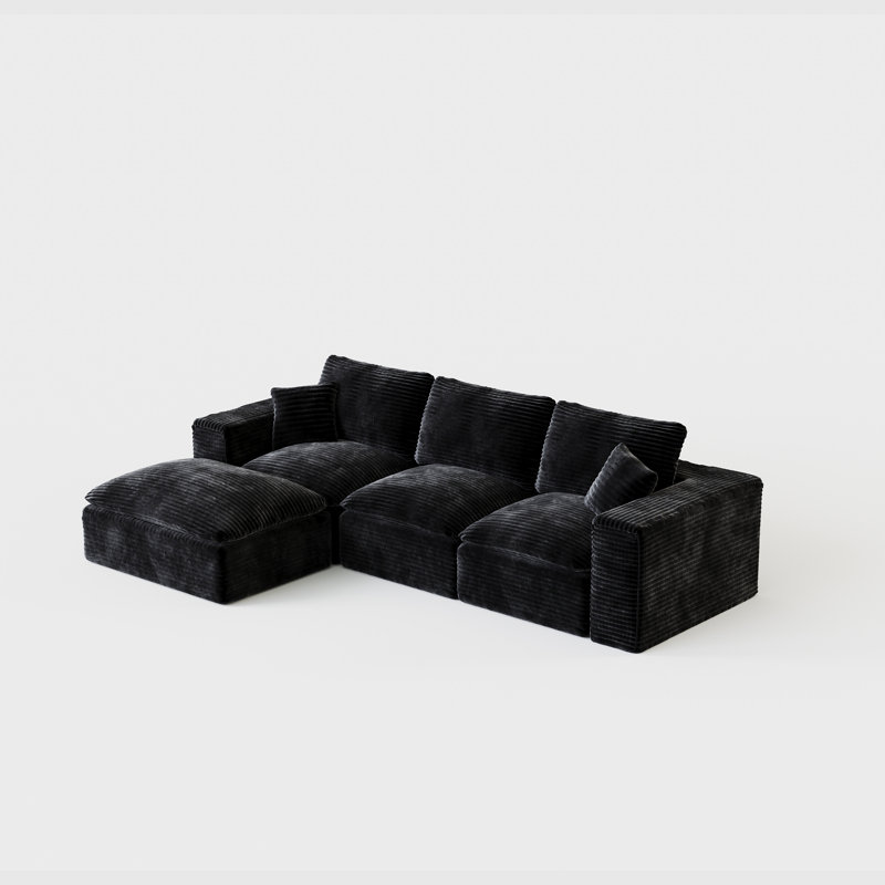 Sectional, Black Fabric