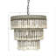 Lustre à trois niveaux en perles de bois-4592213