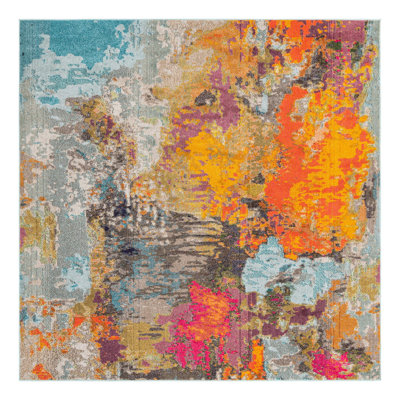 Washable Abstract Indoor Rug