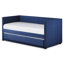 Lit de jour en bois avec revêtement bleu et lit gigogne escamotable pour meubles de chambre à coucher-1430497765