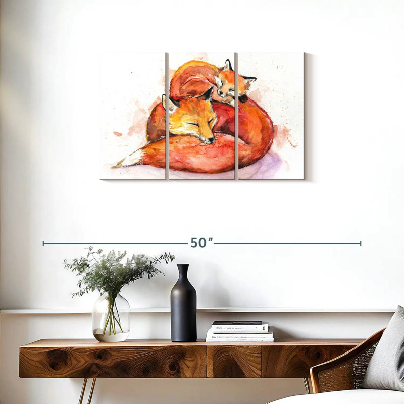 Brampt Foucault's Foxes, 20" H x 33" W