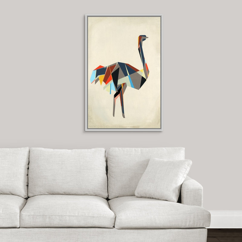 « tip tip zoo i », peinture sur toile, H 37,7 po x l 25,7 po x p 1,75 po, Cadre flottant blanc