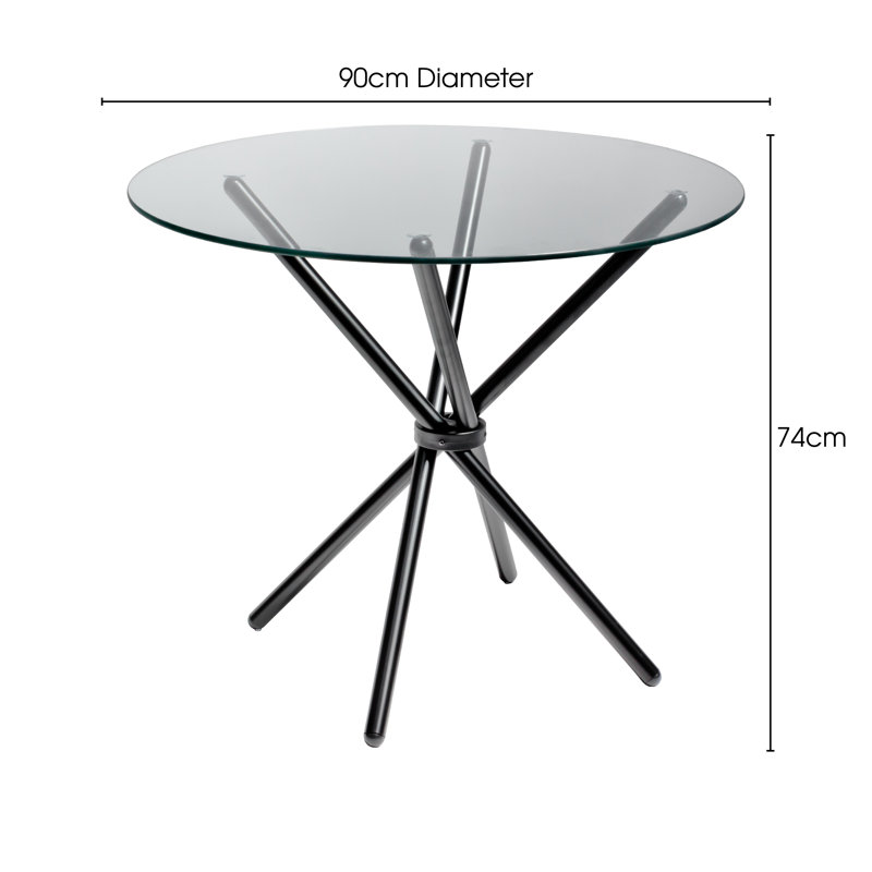 Rousseau 4 - Person Dining Set, Black, Red