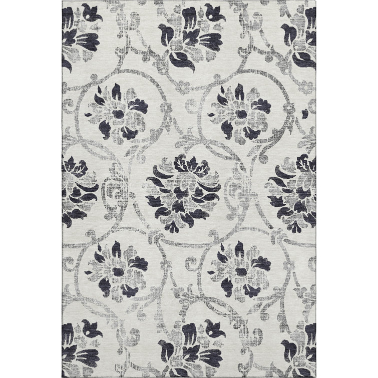 Premium Machine Washable Prisco Black Rug