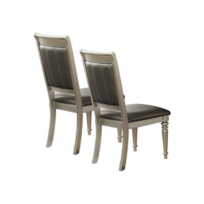 2 chaises de salle à manger avec dossier argenté, fabrication en bois, pour un espace de cuisine surélevé, capacité de poids de 200 lb, chaise à dossier 2 requise, cadre en bois, parfait pour la pièce, 200 lb