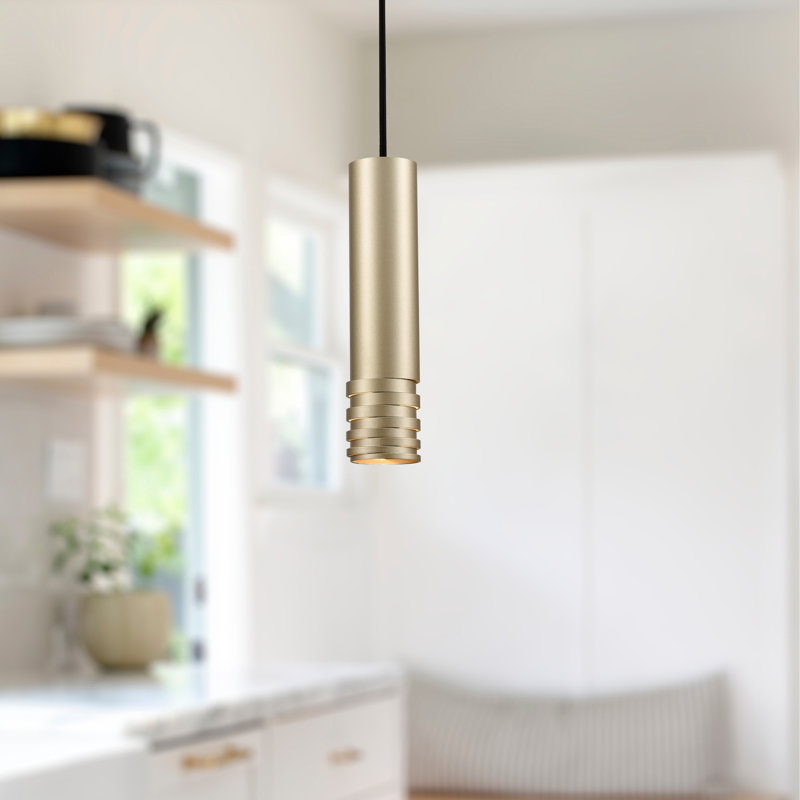 Milca 1 - Light Single Pendant, Gold, 10.25" H x 2.375" W x 2.375" D