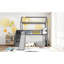 Lit mezzanine simple avec deux tiroirs et glissade, lit maison avec glissade-294720875