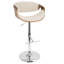 Ensemble de 2 tabourets de bar réglables de style Mid-Century avec pivot en chrome, noyer et crème-721747286