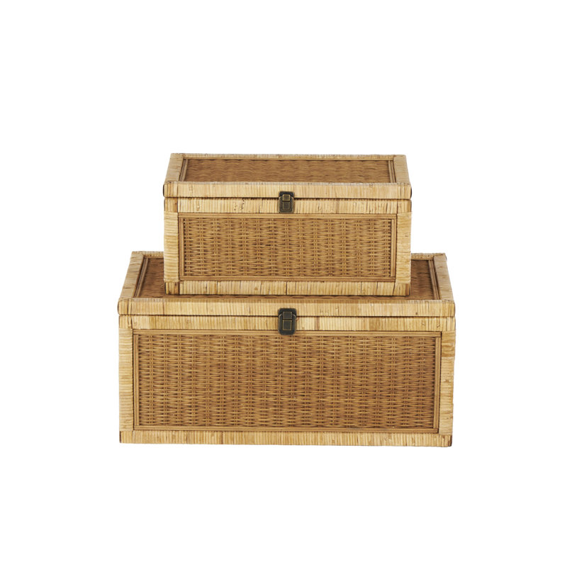 Ensemble de 2 boîtes décoratives en bois Damen