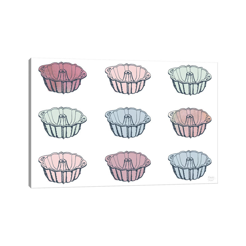 Fluted Cake Pans by Statement Goods - Gallery-Wrapped Canvas Giclée on Canvas, 20.32 cm H x 30.48 cm W, Canvas