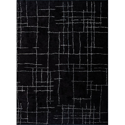 Rapture Black Cream Abstract Luxury Area Rug