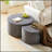 Nesting Coffee Table Set Of 2, Upholstered Round Tables For Living Room, Modern Foam Ottoman And Side Table, No Assembly Required-977535153