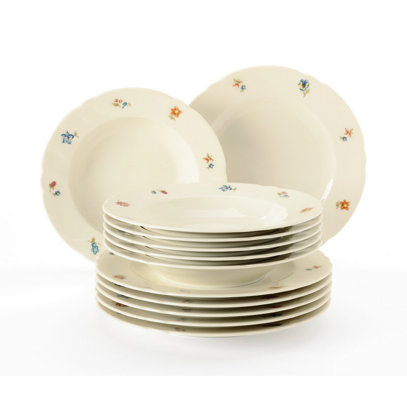 Marie Luise Scattered Flowers 12-Piece Dinnerware Set, Service for 6