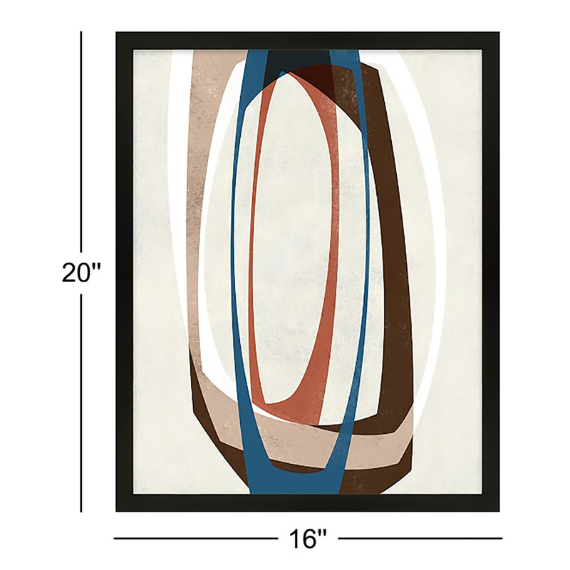 Orbit 3-5 Painting by Jacques Pilon, 20" H x 16" W, Black Framed