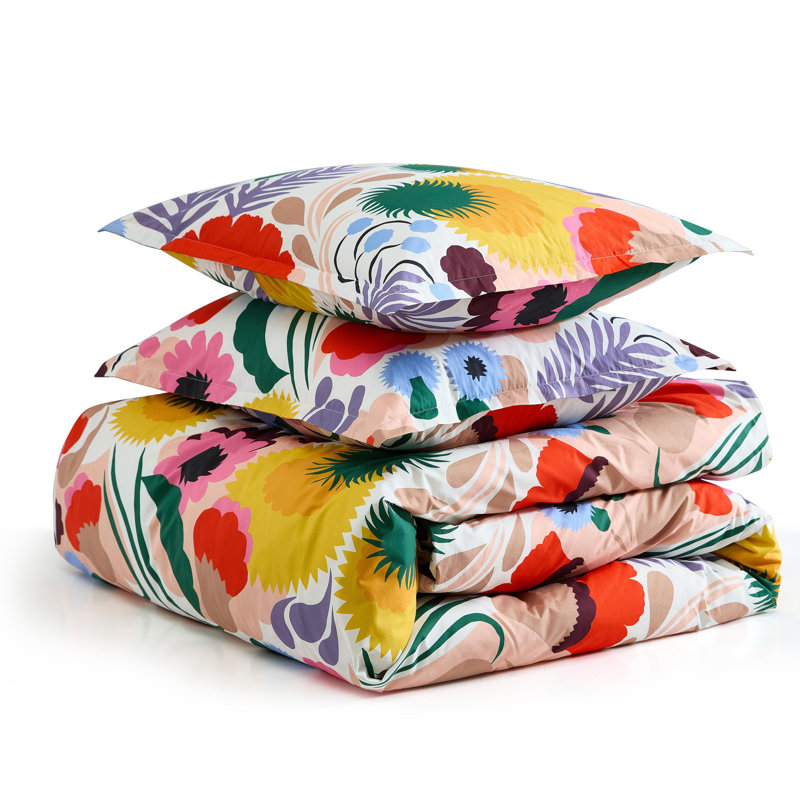 Marimekko Ojakellukka Cotton Duvet Cover Set, King Duvet Cover + 2 King Shams