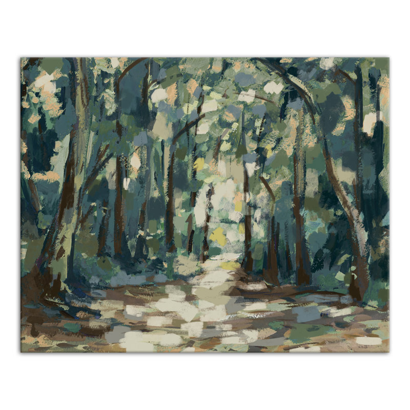 Impression sur toile abstraite bleue et verte, H 24 po x l 30 po