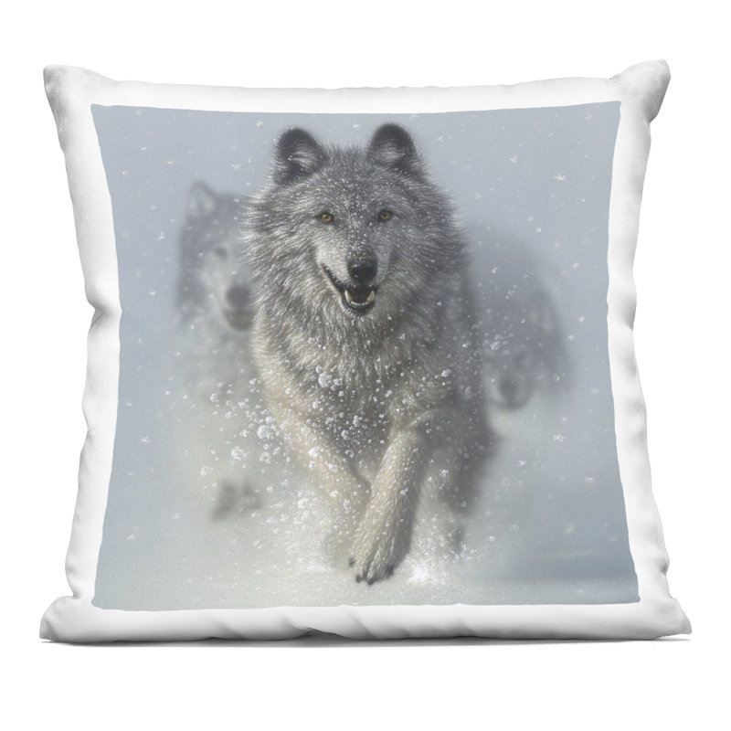 Coussin décoratif Snow Plow, Loup gris
