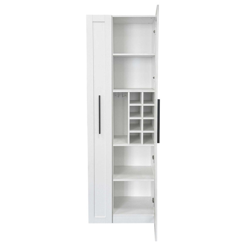 Garde-manger autoportant avec porte vitrée, vitrines de ferme avec rangement, huche avec fenêtre en treillis, blanc