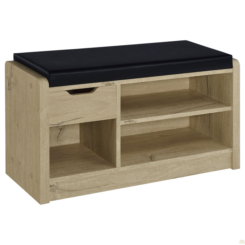 Banc de rangement ouvert, Brun