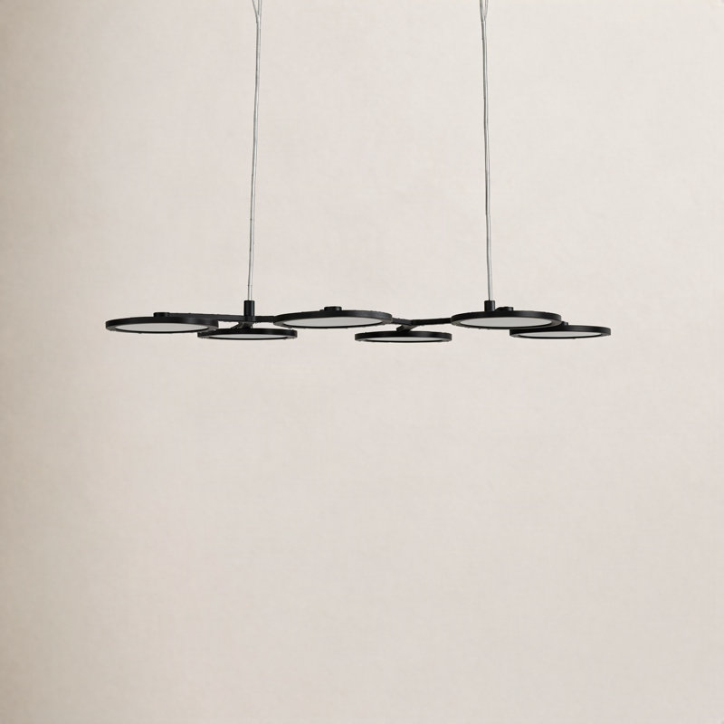 Radia 6 - Light LED Kitchen Island Pendant, Matte Black