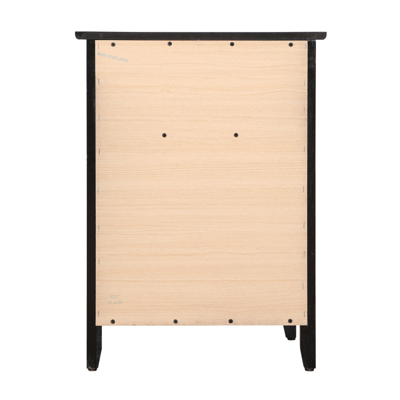 Stylish Transitional Black Nightstand For Bedrooms, Black
